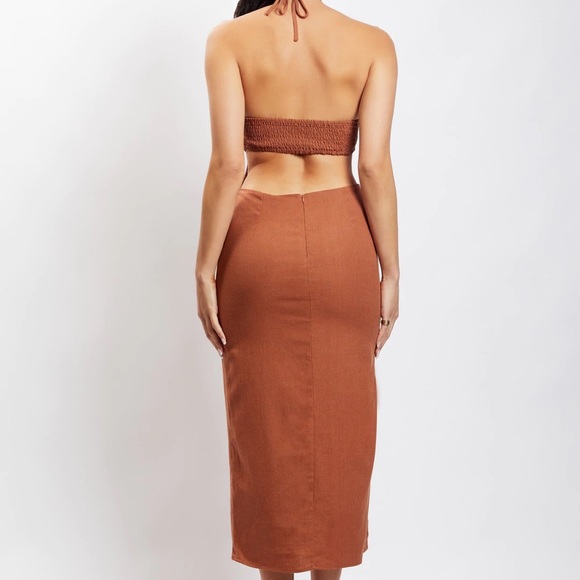 Brand New Brown Linen Dress - Picture 6 of 7